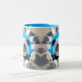 3D Schattigee Baby Panda Hot Cocoa Koffiedieren Mo Tweekleurige Koffiemok (Center)