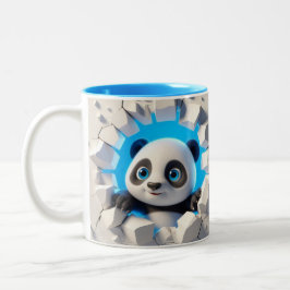 3D Schattigee Baby Panda Hot Cocoa Koffiedieren Mo Tweekleurige Koffiemok