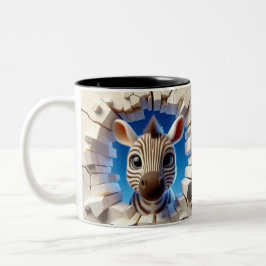 3D Schattigee Baby Zebra Hot Cocoa Coffee Animals  Tweekleurige Koffiemok