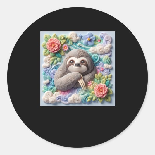 3d Schattigee Luiaard Sticker (Voorkant)