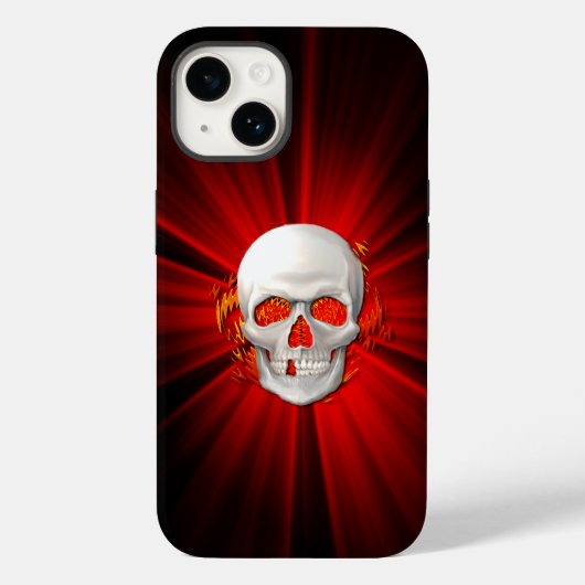 3D schedel in gloeiend vuur Case-Mate iPhone Case (Achterkant)