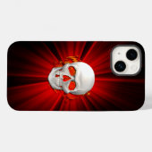 3D schedel in gloeiend vuur Case-Mate iPhone Case (Achterkant (horizontaal))