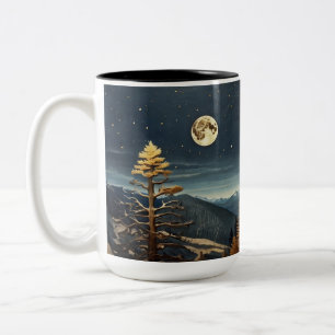 3D Schilderachtig Moonlit Night Forest Mok   Volle