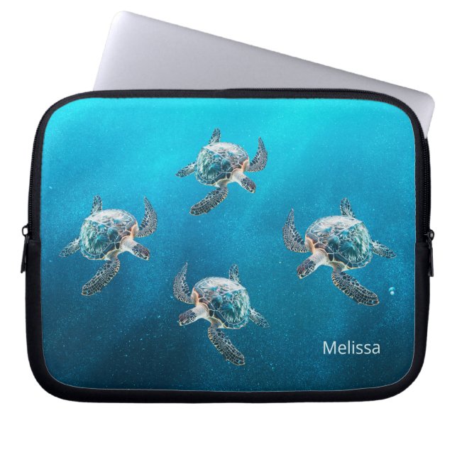 3D schildpadden kust Laptop Sleeve (Voorkant)