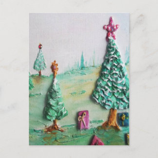 3D SCHITTER L@@K van Kerstbomen en Giften Feestdagenkaart