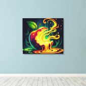 3D Screaming Apple  Canvas Afdruk (Insitu (Houten vloer))