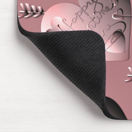 3D Silver Roos Valentijn Harten en pijlen Muismat (Hoek)