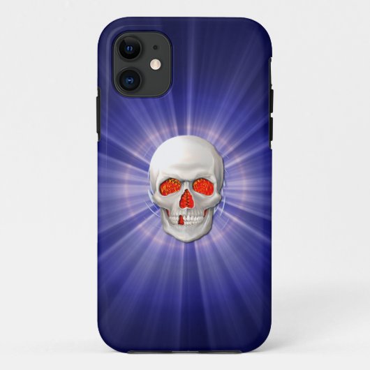 3D Skull - Angel of Death with Blue Halo Case-Mate iPhone Case (Achterkant)