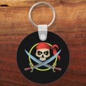 3D Skull en Crossbones Sleutelhanger (Voorkant)