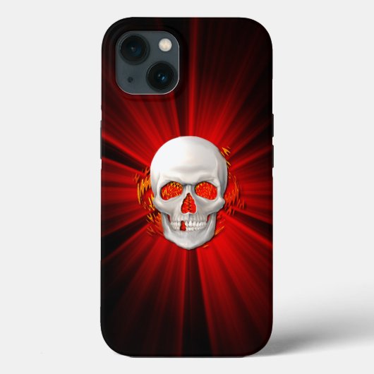 3D Skull in Ggloed Fire Case-Mate iPhone Case (Achterkant)