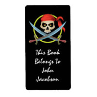 3D Skull Piraat Label