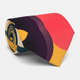 3D Smile Faces Geel Kleurrijk Patroon Stropdas