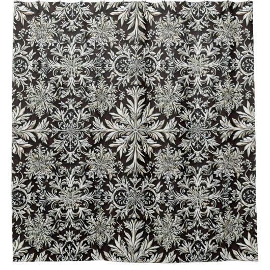 3D-sneeuwvlokken Douchegordijn (Voorkant)