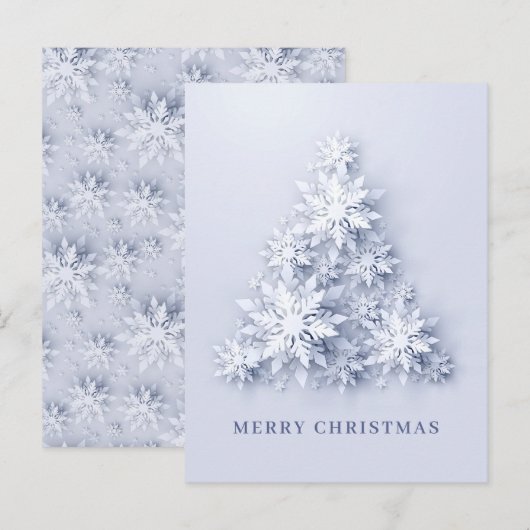 3D Snowflakes kerstboombegroeting Kaart (Voorkant / Achterkant)