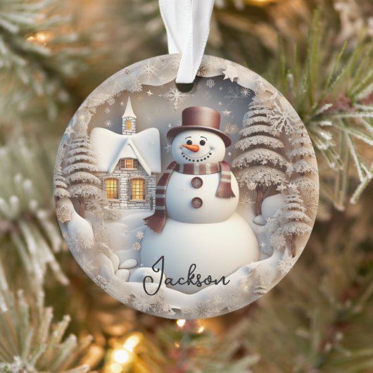 3D Snowman kerstversiering Ornament (Boom)