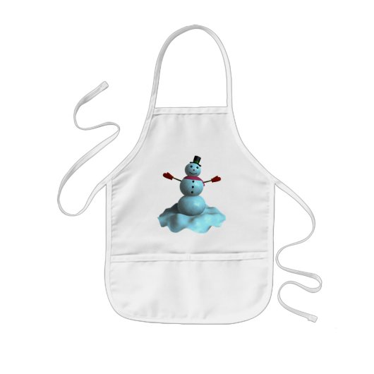 3D Snowman Kinder Schort (Voorkant)