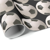 3D Soccerball Black White Football Cadeaupapier (Rol Hoek)
