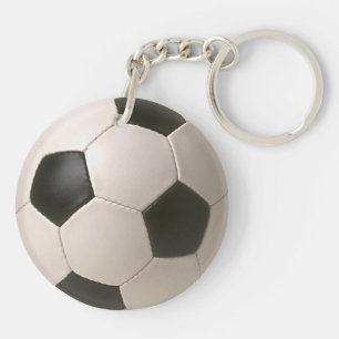3D Soccerball Black White Football Sleutelhanger