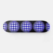 3D Sphere Crazy Black en Blue Skateboard (Horizontaal)