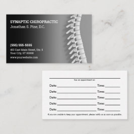 3D Spine Black Grey Chiropractic Appointards Afsprakenkaartje