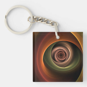3D-spiraal abstracte warme kleuren moderne fractal Sleutelhanger
