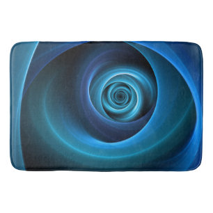 3D Spiraal Blauwe Kleuren Moderne Abstracte Fracta Badmat