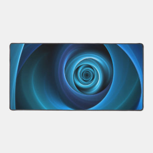 3D Spiraal Blauwe Kleuren Moderne Abstracte Fracta Bureaumat