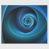 3D Spiraal Blauwe Kleuren Moderne Abstracte Fracta Cadeaupapier (Vlak)