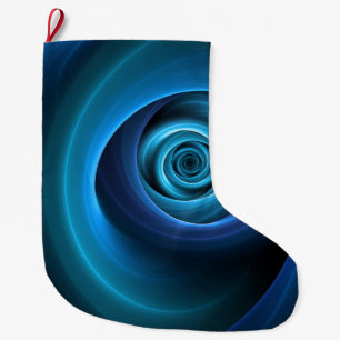 3D Spiraal Blauwe Kleuren Moderne Abstracte Fracta Grote Kerstsok