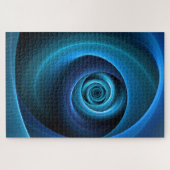3D Spiraal Blauwe Kleuren Moderne Abstracte Fracta Legpuzzel (Horizontaal)