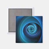 3D Spiraal Blauwe Kleuren Moderne Abstracte Fracta Magneet (Voorkant / Achterkant)