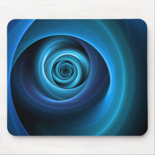 3D-spiraal blauwe kleuren moderne abstracte fracta Muismat