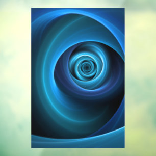 3D Spiraal Blauwe Kleuren Moderne Abstracte Fracta Raamsticker