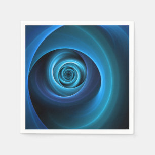 3D-spiraal blauwe kleuren moderne abstracte fracta Servet