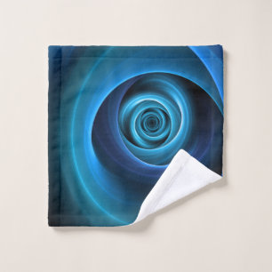 3D Spiraal Blauwe Kleuren Moderne Abstracte Fracta Washandje