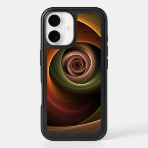 3D Spiral Abstract Warm Colors Modern Fractal Art