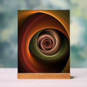 3D Spiral Abstract Warm Colors Modern Fractal Art Acryl Bord (Neutraal)
