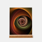 3D Spiral Abstract Warm Colors Modern Fractal Art Acryl Bord (Voorkant)