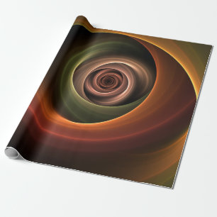 3D Spiral Abstract Warm Colors Modern Fractal Art Cadeaupapier