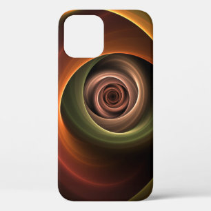 3D Spiral Abstract Warm Colors Modern Fractal Art iPhone 12 Pro Hoesje