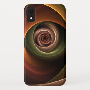 3D Spiral Abstract Warm Colors Modern Fractal Art iPhone XR Hoesje