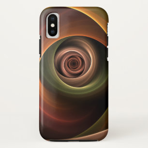 3D Spiral Abstract Warm Colors Modern Fractal Art iPhone XS Hoesje