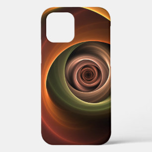 3D Spiral Abstract Warm Colors Modern Fractal Art iPhone 12 Hoesje