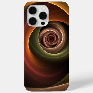 3D Spiral Abstract Warm Colors Modern Fractal Art iPhone 15 Pro Max Hoesje