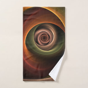 3D Spiral Abstract Warm Colors Modern Fractal Art Handdoek