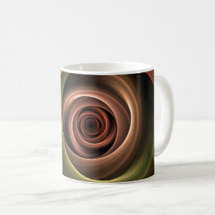 3D Spiral Abstract Warm Colors Modern Fractal Art Koffiemok