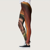 3D Spiral Abstract Warm Colors Modern Fractal Art Leggings (Links)