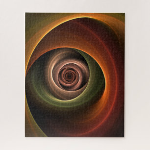 3D Spiral Abstract Warm Colors Modern Fractal Art Legpuzzel