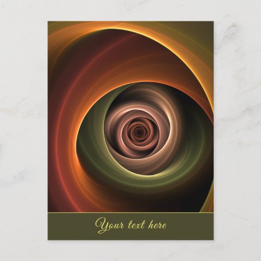 3D Spiral Abstract Warm Colors Modern Fractal Text Briefkaart (Voorkant)
