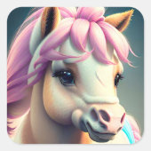 3D Spirit Pony 1 Vierkante Sticker (Voorkant)